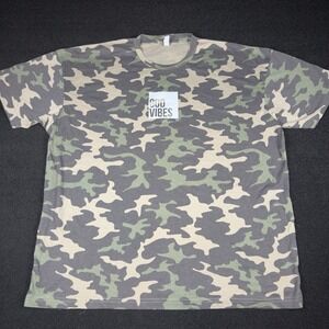 Cotton Heritage "God Vibes" Green Camo Tshirt Size 2XL Faith Streetwear